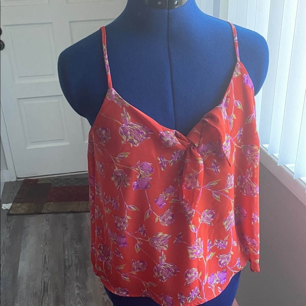 Lush Red Floral Camisole Top